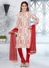 Red Colour N F CHURIDAR 05 Stylish Festive Wear Worked Readymade Salwar Suit Collection N F C 117-RED